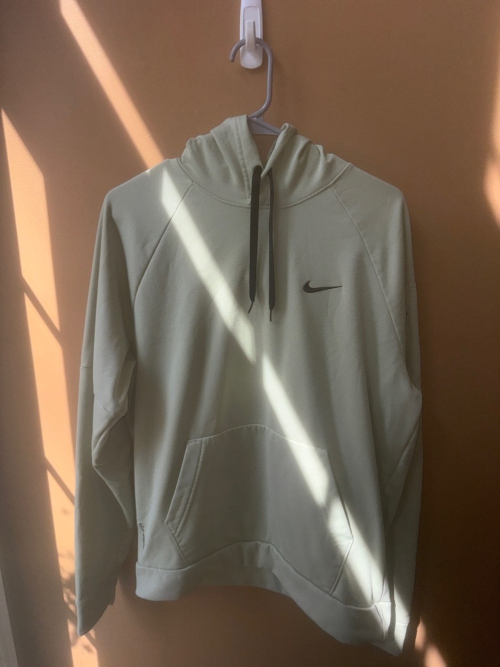 Nike Men's Medium Tall Sage Green Pullover Hoodie with Dark Drawstrings